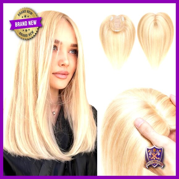 Human Hair Topper Silk Base Clip-In Hairpiece for Women High Hairline Coverage